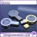 Lupa de metal dorado y plata 128GB Flash Drive